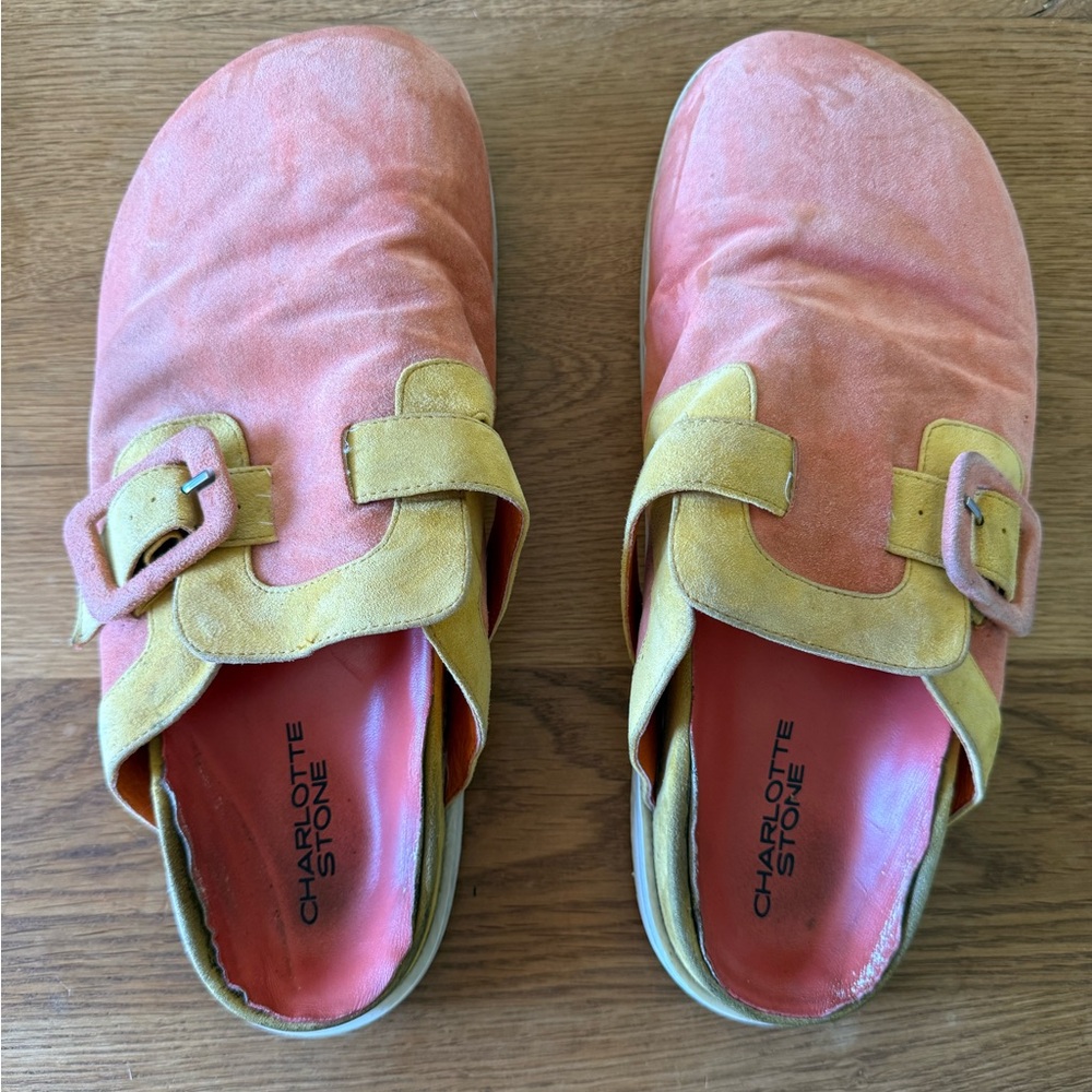 Charlotte stone suede clog flat shoes size 13